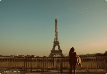 Girl at the Eifel Tower (photo by Yvonne Condes)