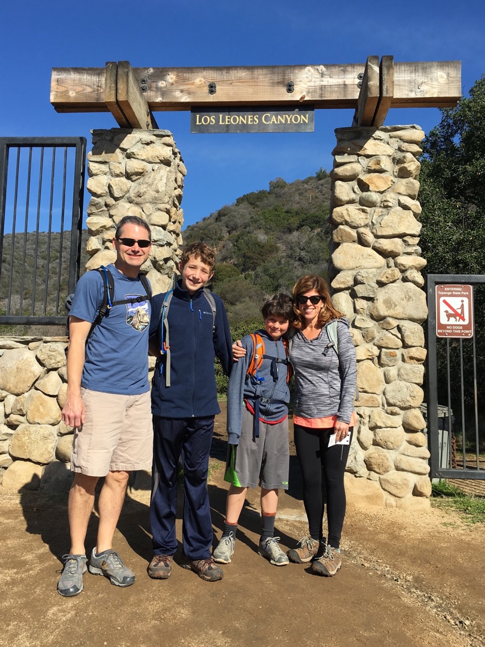 The beginning of the Los Leones Canyon Trail in Pacific Palisades