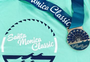 The shirt and medal from the Santa Monica Classic 2017