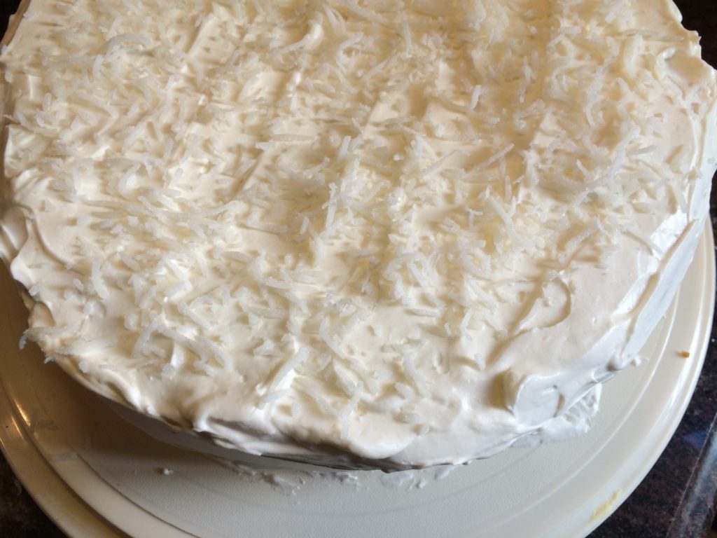 Gluten-free coconut lime cake with whipped cream frosting (Photo by Yvonne Condes)
